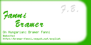 fanni bramer business card